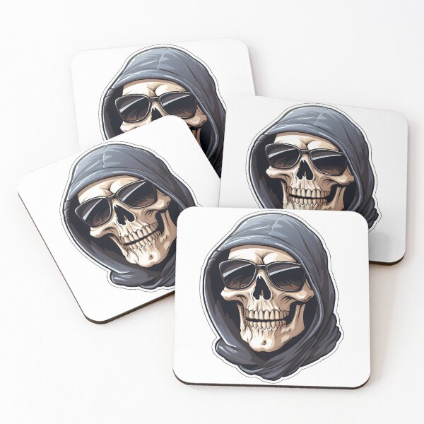 Item preview, Cartoon Grey Hooded Grim Reaper wearing sunglasses designed and sold by ZappyP.