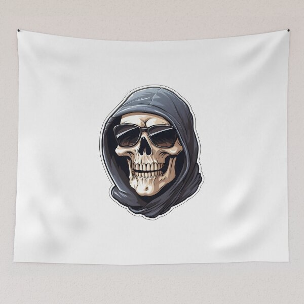 Item preview, Cartoon Grey Hooded Grim Reaper wearing sunglasses designed and sold by ZappyP.