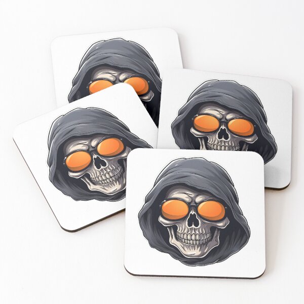 Item preview, Cartoon Grey Hooded Grim Reaper wearing orange sunglasses designed and sold by ZappyP.