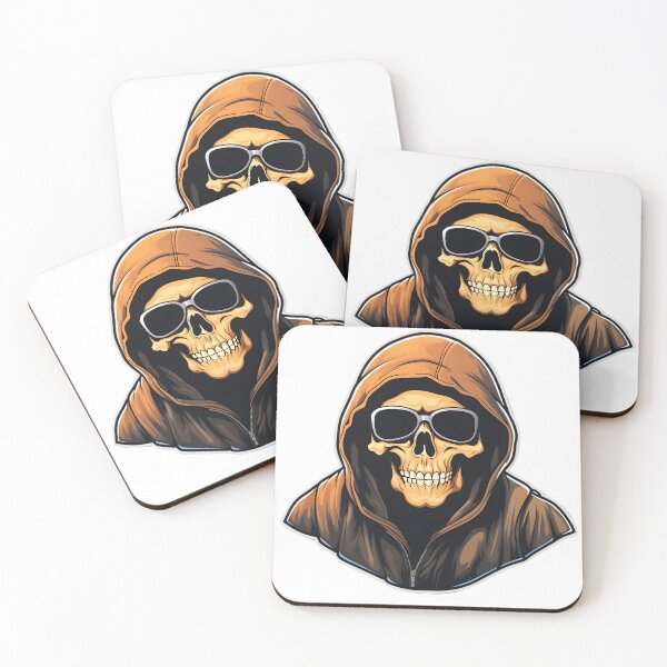 Item preview, Cartoon Orange Hooded Grim Reaper wearing sunglasses designed and sold by ZappyP.