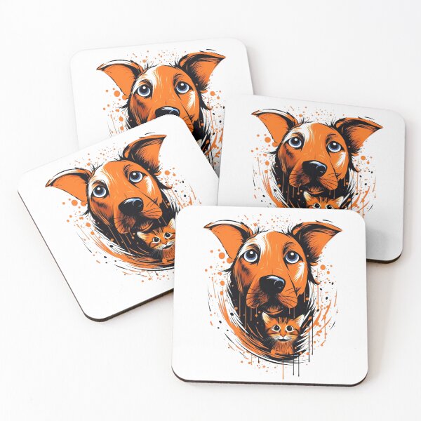 Item preview, Funny Orange Cat and Dog  designed and sold by Creation Artful.