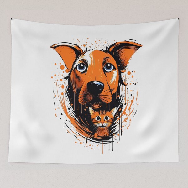 Item preview, Funny Orange Cat and Dog  designed and sold by Creation Artful.