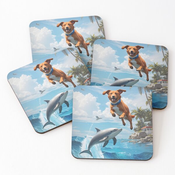 Item preview, Jumps with Love: Happy Dog and Dolphin designed and sold by slikar.