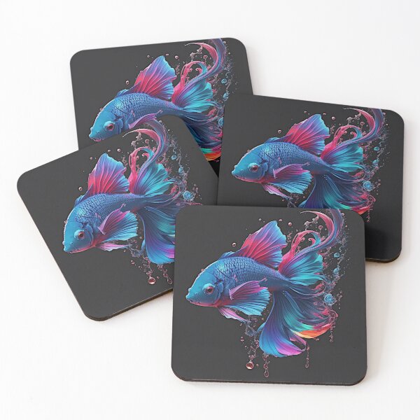 Item preview, The vector illustration of a Betta fish in vibrant shades of blue and red captivates viewers with its stunning colors and intricate details. designed and sold by Best-Art-32.