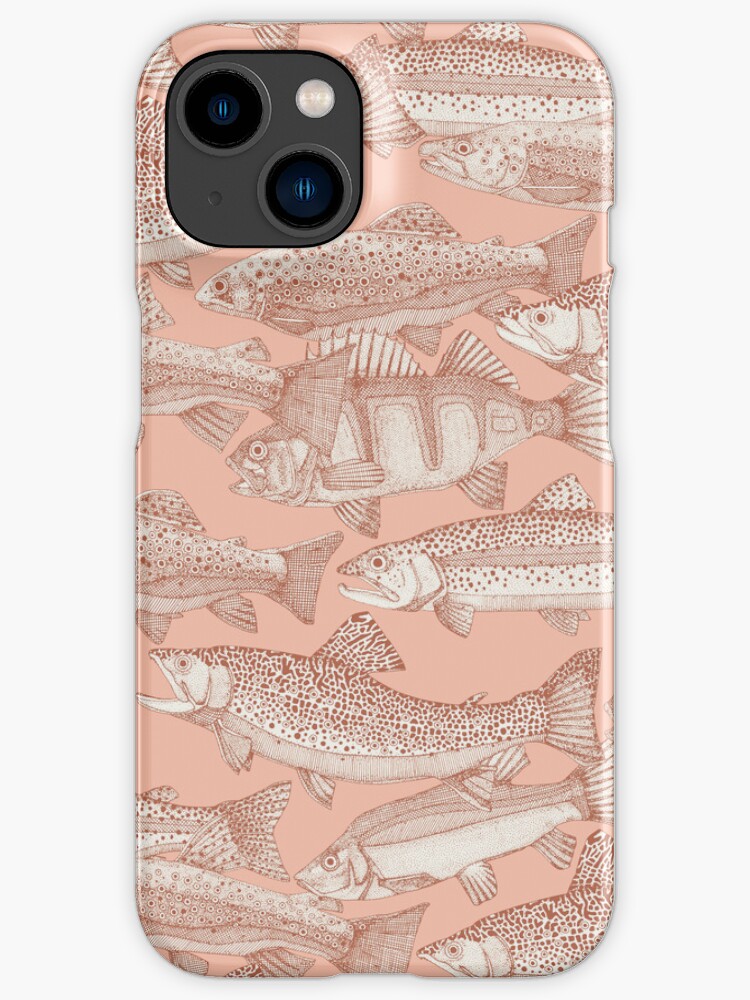 Thumbnail 1 of 4, iPhone Case, lake fish NZ russet blossom designed and sold by scrummy.