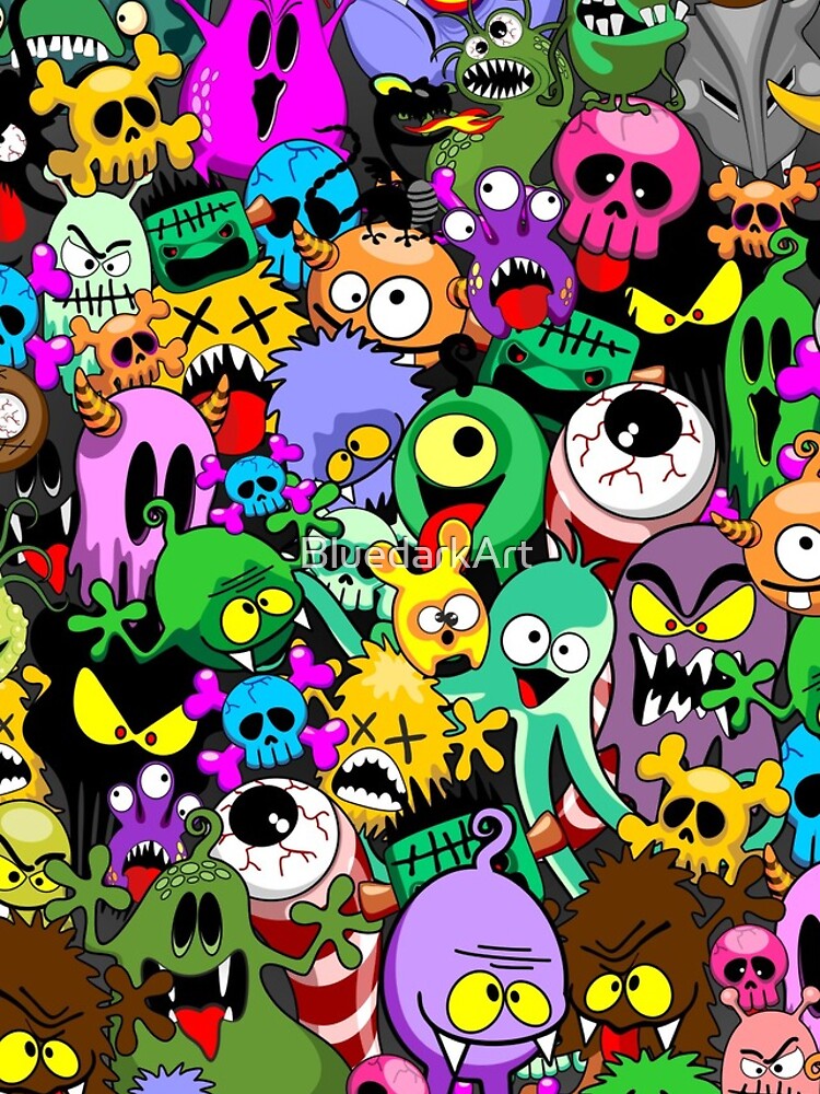 Thumbnail 4 of 4, iPhone Case, Monsters Doodles Characters Saga designed and sold by BluedarkArt.
