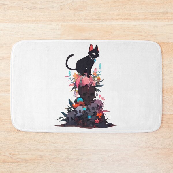 Item preview, black cats and skull, mystical Forrest designed and sold by nemfisart.