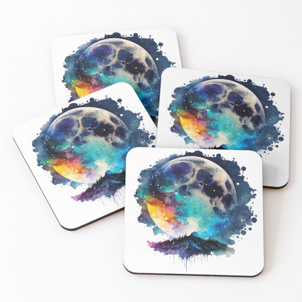 Item preview, Full Moon Mountain Silhouette in Watercolor designed and sold by StephanieWard.
