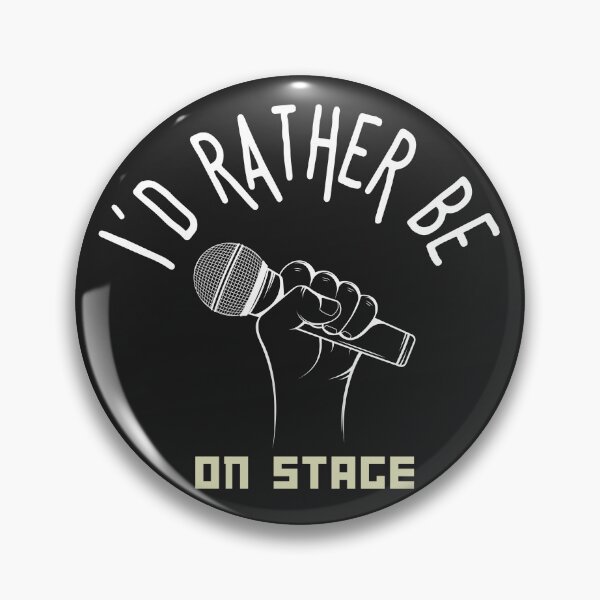 Item preview, I´d rather be on music stage, microphone. White text and image . Gifts & Merchandise. designed and sold by LindaLG.