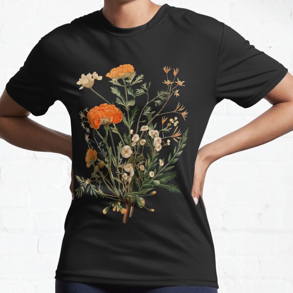 Item preview, Vintage orange wildflowers designed and sold by Enyr.