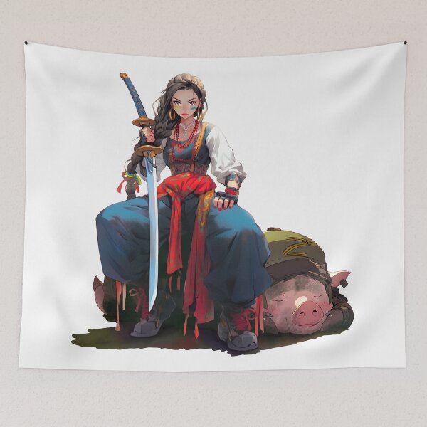 Item preview, Ukrainian Cossack warrior girl designed and sold by nemfisart.