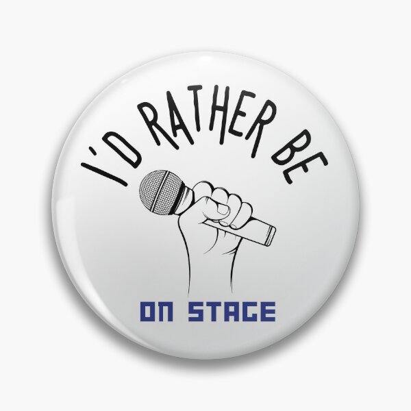 Item preview, I´d rather be on music stage, microphone. Black text and image. Gifts & Merchandise. designed and sold by LindaLG.