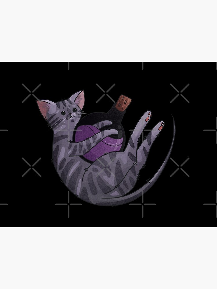 Thumbnail 5 of 5, Pet Mat, Playing with poison - Dark tabby Cat - Halloween design designed and sold by FelineEmporium.