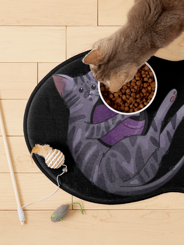 Thumbnail 3 of 5, Pet Mat, Playing with poison - Dark tabby Cat - Halloween design designed and sold by FelineEmporium.