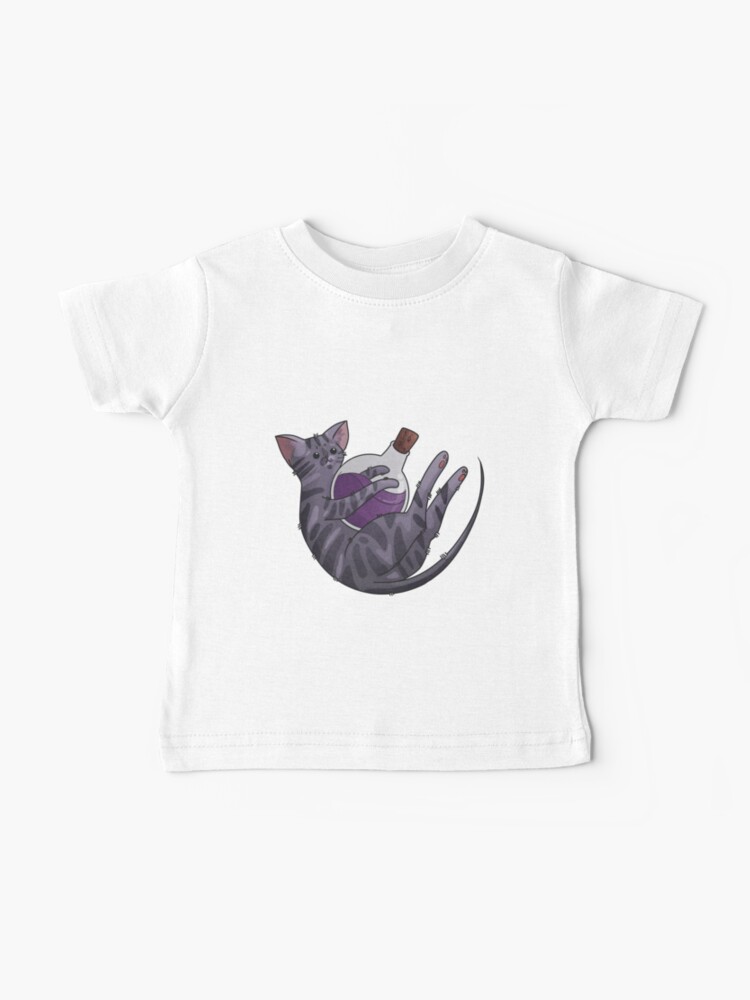 Thumbnail 1 of 2, Baby T-Shirt, Playing with poison - Dark tabby Cat - Halloween design designed and sold by FelineEmporium.