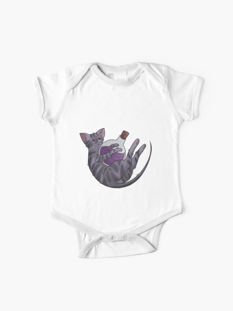 Thumbnail 1 of 2, Baby One-Piece, Playing with poison - Dark tabby Cat - Halloween design designed and sold by FelineEmporium.