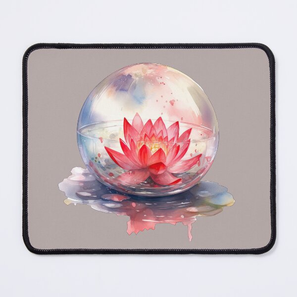 Item preview, Red Lotus Flower of the First Chakra - Watercolor Painting in Transparent Glass Ball designed and sold by TetianaArt.