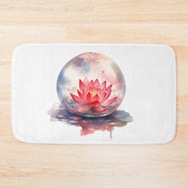 Item preview, Red Lotus Flower of the First Chakra - Watercolor Painting in Transparent Glass Ball designed and sold by TetianaArt.