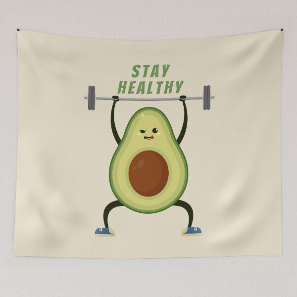 Item preview, Kawaii avocado training in the gym designed and sold by rdxart.