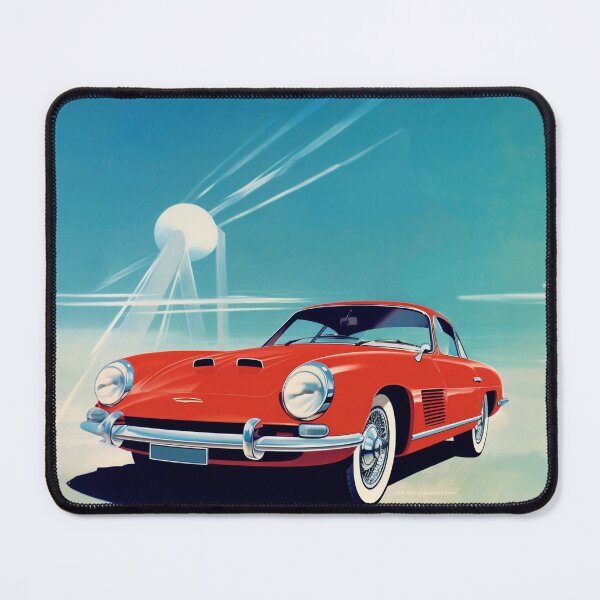 Item preview, Red classic american car vintage illustration designed and sold by GoldenTimesCafe.