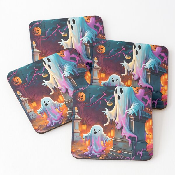 Item preview, Halloween Ghosts arguing at the cemetery  designed and sold by HofTao.