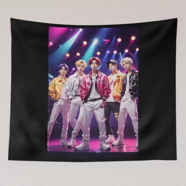 Item preview, K-Pop Boy Band - On Stage - Anime Style designed and sold by Seneku-Design.
