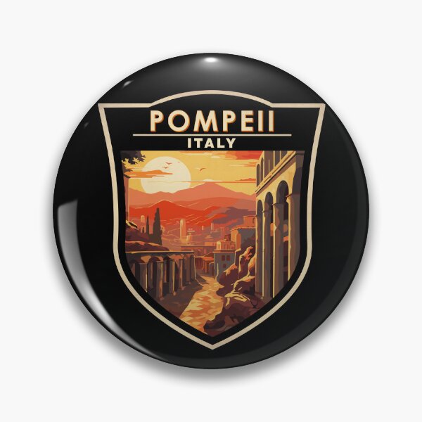Item preview, Pompeii Campania Italy Travel Art Badge designed and sold by KrisSidDesigns.