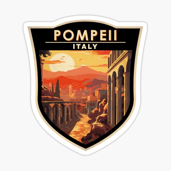 Item preview, Pompeii Campania Italy Travel Art Badge designed and sold by KrisSidDesigns.