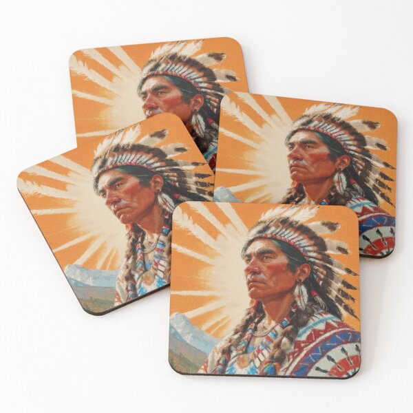 Artikelvorschau, Strahlender Sonnen-Indianer-Krieger entworfen und verkauft von AUTHENTIC AMERICANA ARTS.