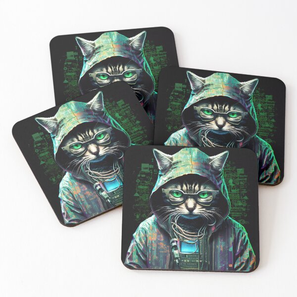 Item preview, “Hacker Meowtrice: The Feline Revolution” designed and sold by Art-Vortex-fr.