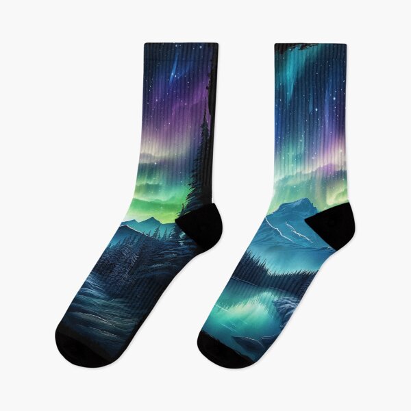 Item preview, Northern Light Aurora Borealis Scenery Mountains Rivers Trees designed and sold by NLTees.