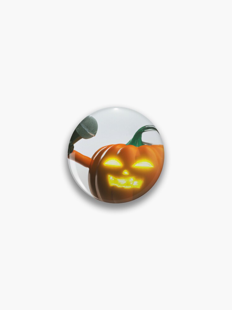 Halloween Pumpkin in Karaoke Pin for Sale by Sammy Roh