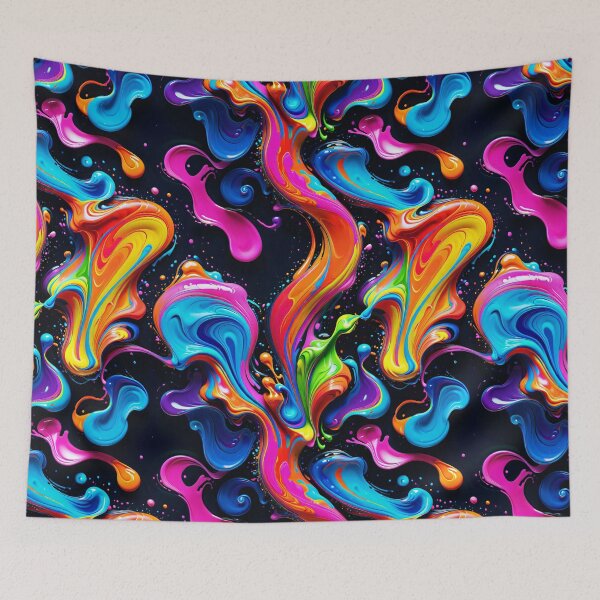 Item preview, Colourful, Abstract, All Over Print Liquid Paint Splash Design designed and sold by Image-Caption.