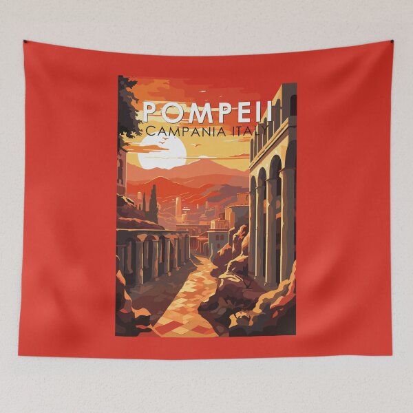 Item preview, Pompeii Campania Italy Travel Art Vintage designed and sold by KrisSidDesigns.