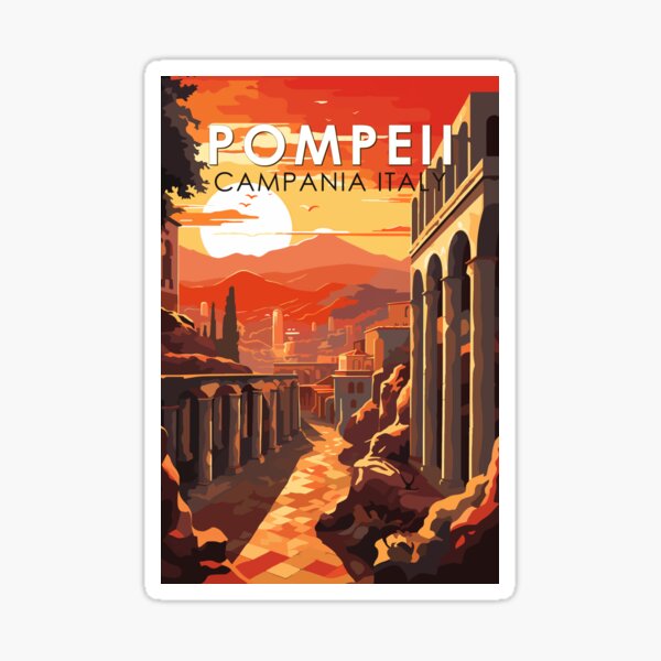Item preview, Pompeii Campania Italy Travel Art Vintage designed and sold by KrisSidDesigns.