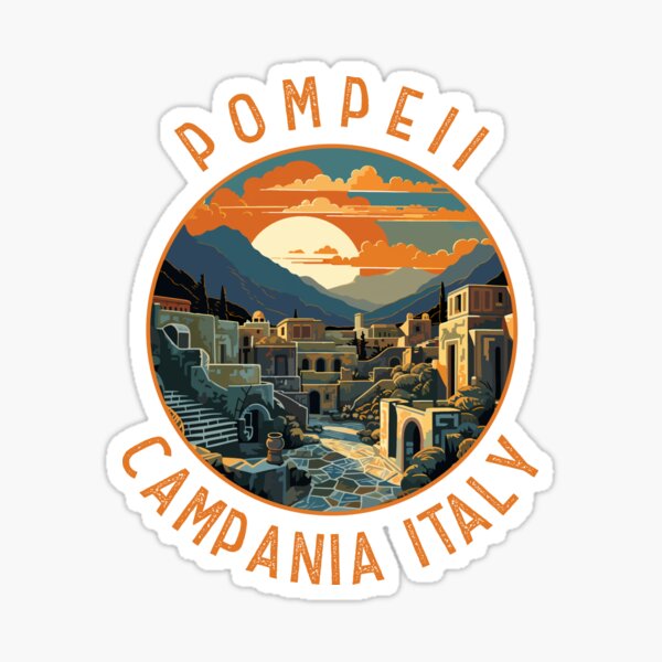 Item preview, Pompeii Campania Italy Retro Distressed Circle designed and sold by KrisSidDesigns.
