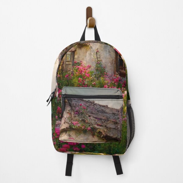 Item preview, On a Green Hill a Cottage in Colorful Flower Garden designed and sold by Lucid Imagined.