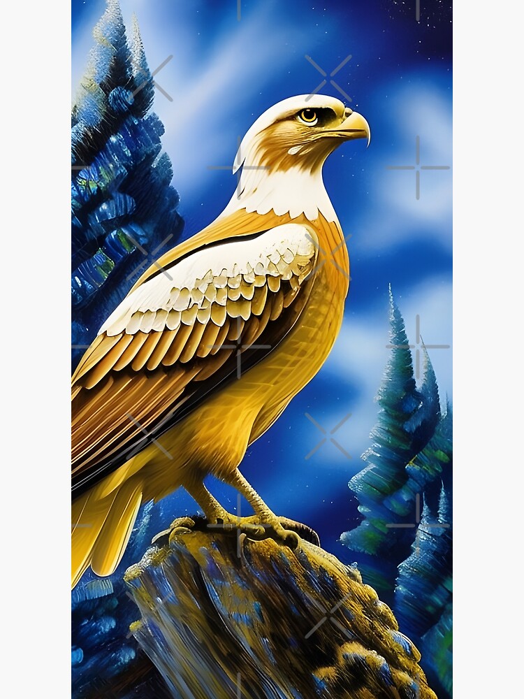 Eagle with Blue Feathers, Ai Generated Art  Poster for Sale by AC