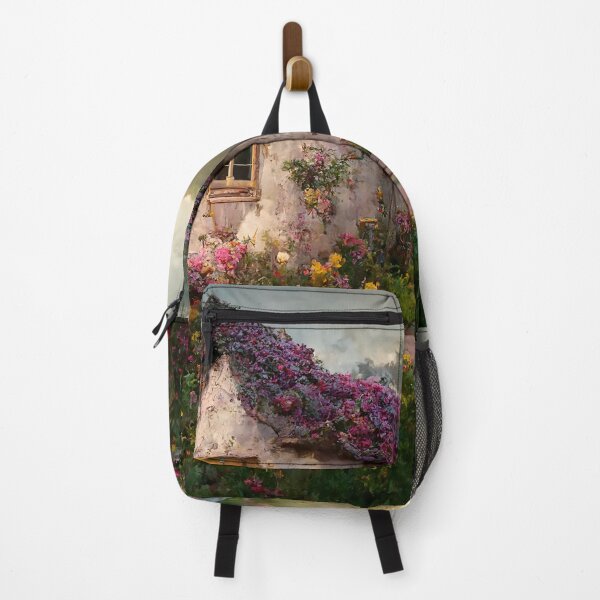Item preview, Cottage on the Hill with Stone Pathway and Flower Garden designed and sold by Lucid Imagined.