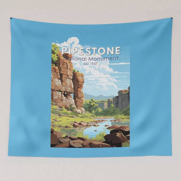 Item preview, Pipestone National Monument Minnesota Travel Art Vintage designed and sold by KrisSidDesigns.