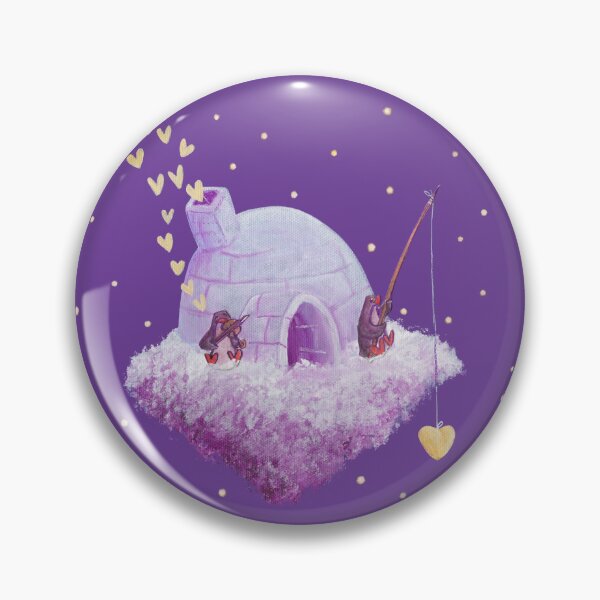 Item preview, Penguin couple and their igloo cloud island in a purple sky. designed and sold by PenguinGirl-Art.