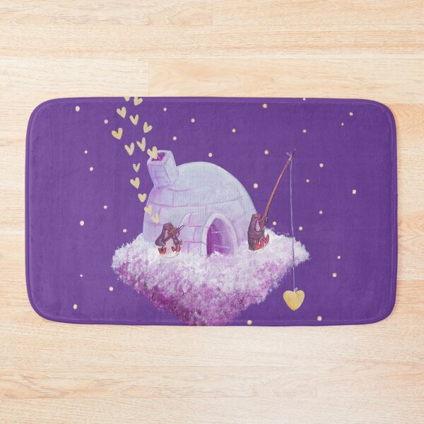 Item preview, Penguin couple and their igloo cloud island in a purple sky. designed and sold by PenguinGirl-Art.