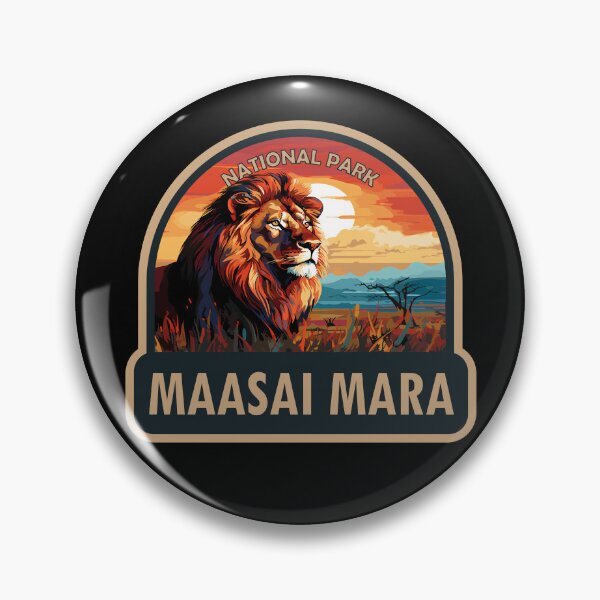 Item preview, Maasai Mara National Reserve Lion Travel Art designed and sold by KrisSidDesigns.
