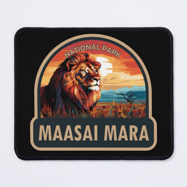 Item preview, Maasai Mara National Reserve Lion Travel Art designed and sold by KrisSidDesigns.