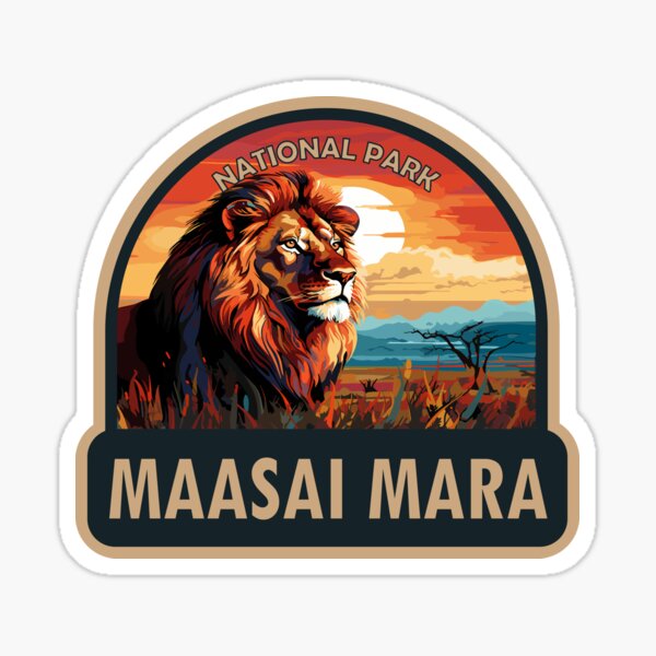 Item preview, Maasai Mara National Reserve Lion Travel Art designed and sold by KrisSidDesigns.