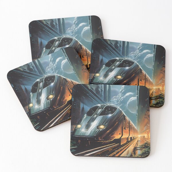 Item preview, Futuristic High-speed Train and the Landscape of a Nighttime City of the Future designed and sold by Je-we.