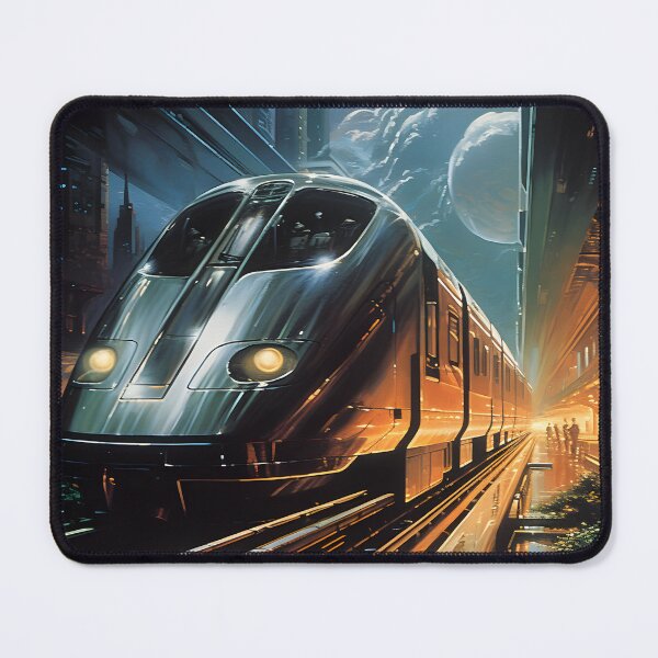 Item preview, Futuristic High-speed Train and the Landscape of a Nighttime City of the Future designed and sold by Je-we.