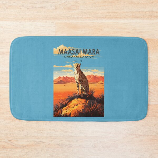 Item preview, Maasai Mara National Reserve Cheetah Travel Art Vintage designed and sold by KrisSidDesigns.