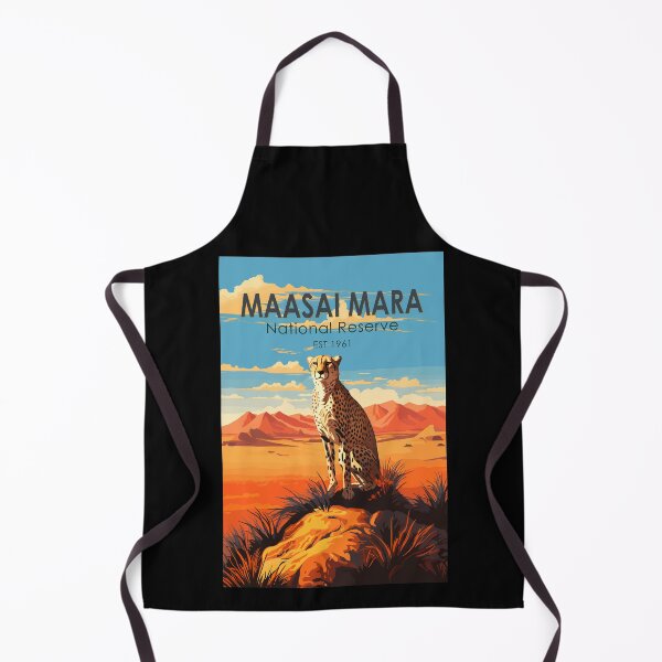 Item preview, Maasai Mara National Reserve Cheetah Travel Art Vintage designed and sold by KrisSidDesigns.