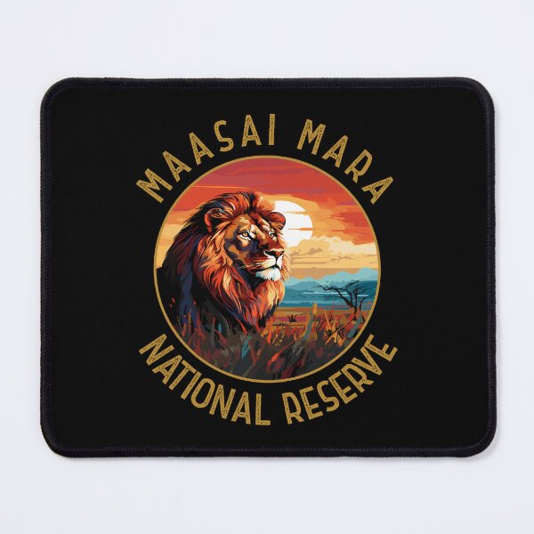 Item preview, Maasai Mara National Reserve Lion Retro Distressed Circle designed and sold by KrisSidDesigns.